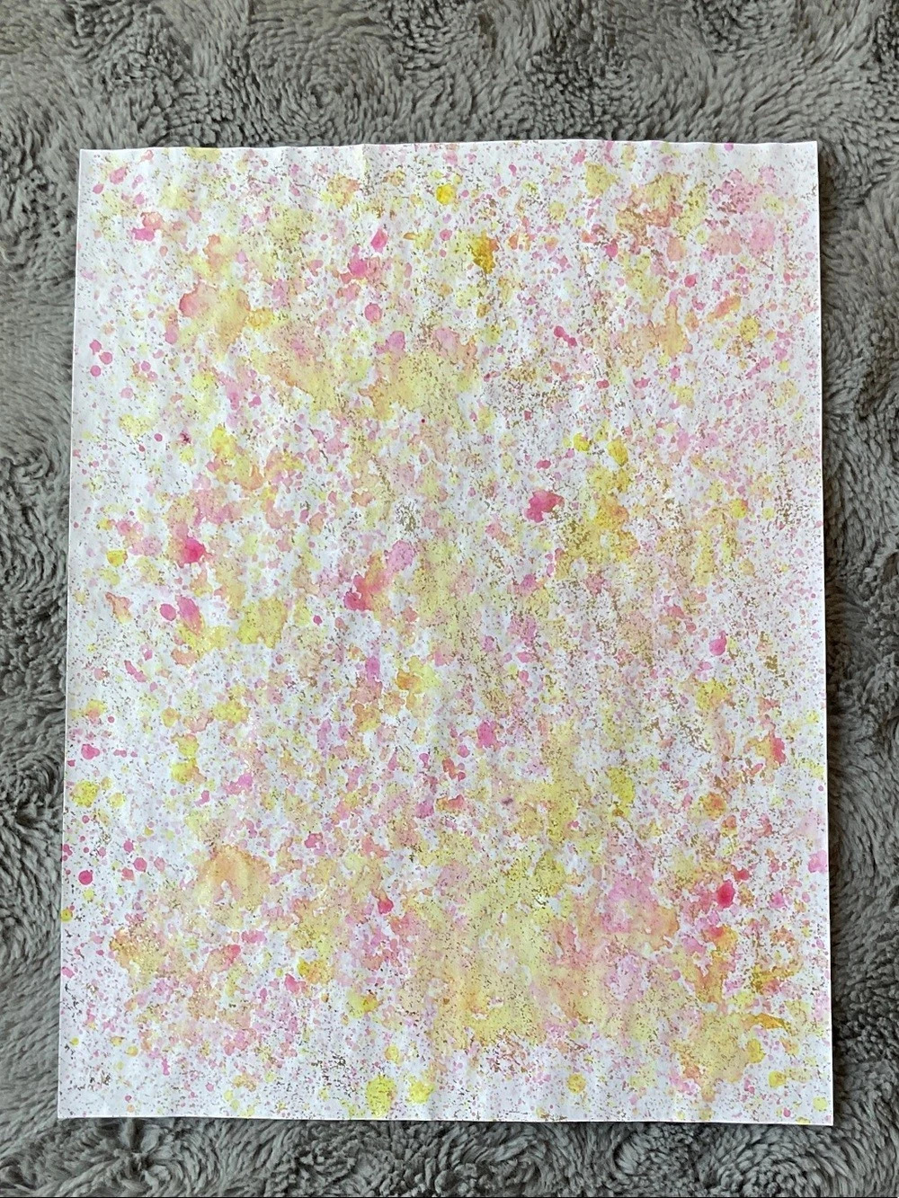 Pink, Yellow & Gold Abstract Mixed Media Handmade Art Background